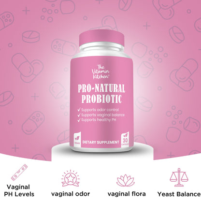 Vaginal Probiotics for Women – 5 Billion CFU Probiotic Blend–Vegan Friendly, Non-GMO, Probiotic Supplement for Odor Control & pH Balance (30 Servings)