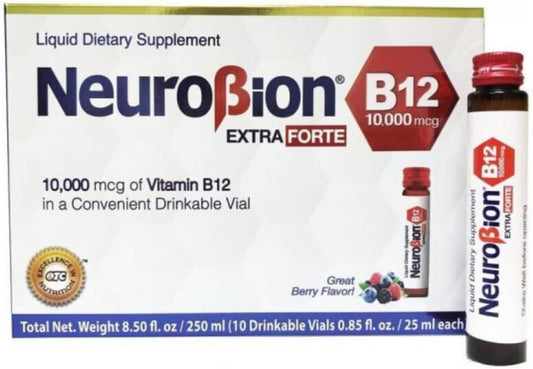 Neurobion Extra Forte B12 10,000 mcg Vials, Liquid - Extreme Powerful- 10 Vials per Box